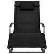 vidaXL Textilene Sun Lounger in Black/Gray (Set of 2)