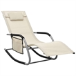 vidaXL Powder-Coated Steel Sun Lounger in Gray/Cream (Set of 2)