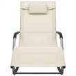 vidaXL Powder-Coated Steel Sun Lounger in Gray/Cream (Set of 2)