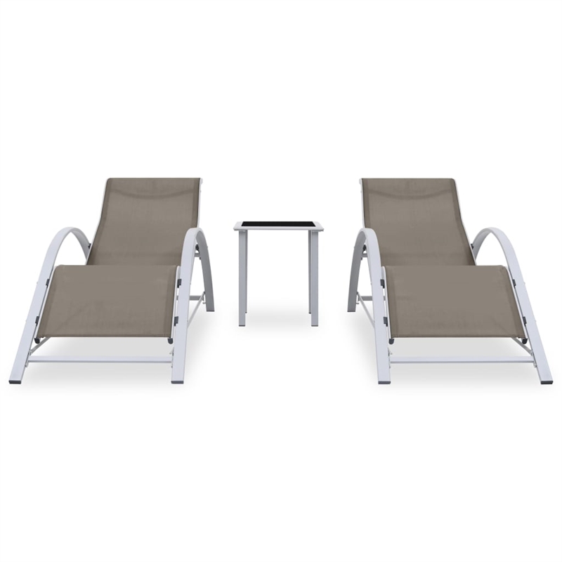 vidaXL Aluminum Sun Lounger in Taupe/Gray