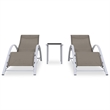 vidaXL Aluminum Sun Lounger in Taupe/Gray