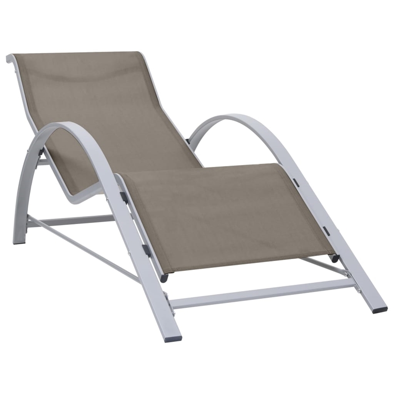 vidaXL Aluminum Sun Lounger in Taupe/Gray