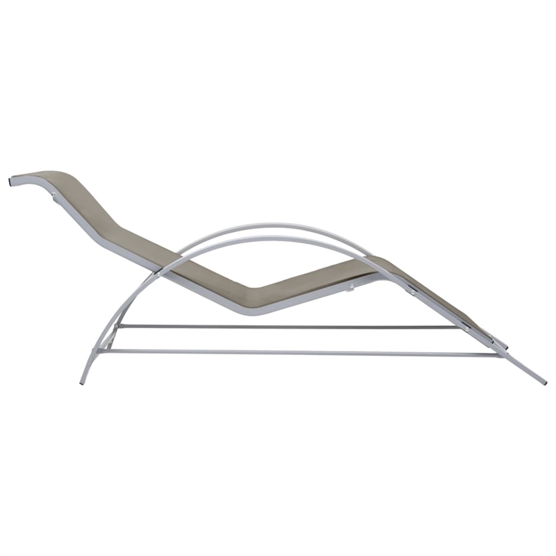 vidaXL Aluminum Sun Lounger in Taupe/Gray