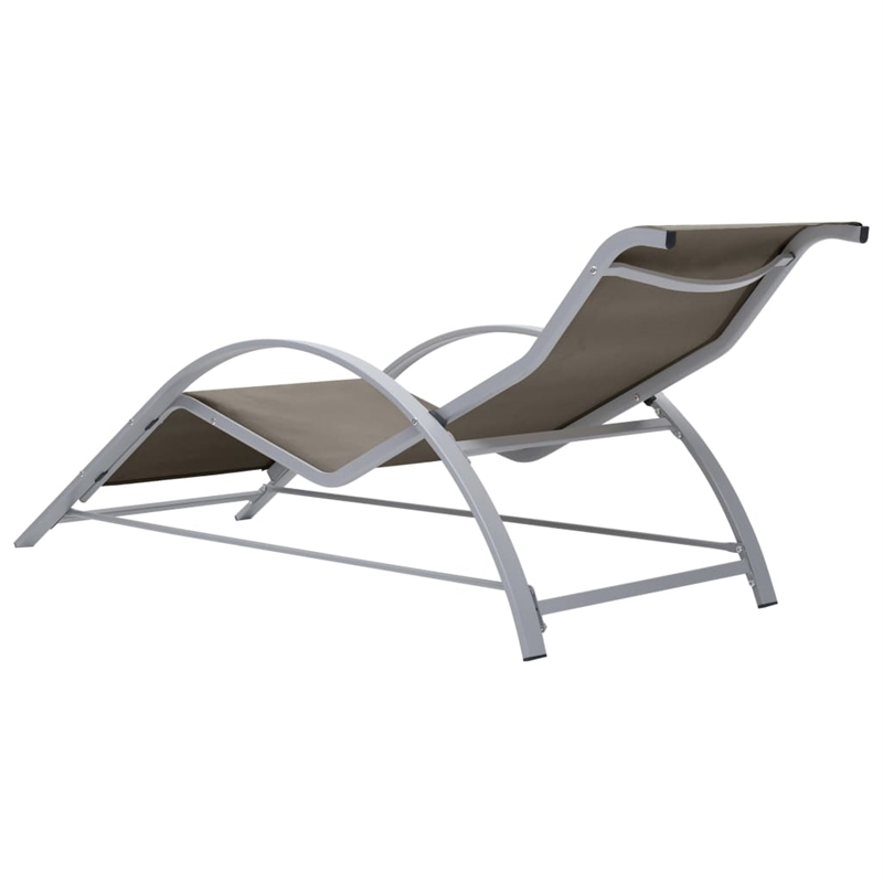vidaXL Aluminum Sun Lounger in Taupe/Gray