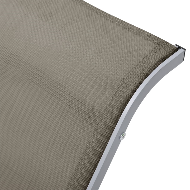 vidaXL Aluminum Sun Lounger in Taupe/Gray