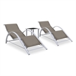 vidaXL Aluminum Sun Lounger in Taupe/Gray