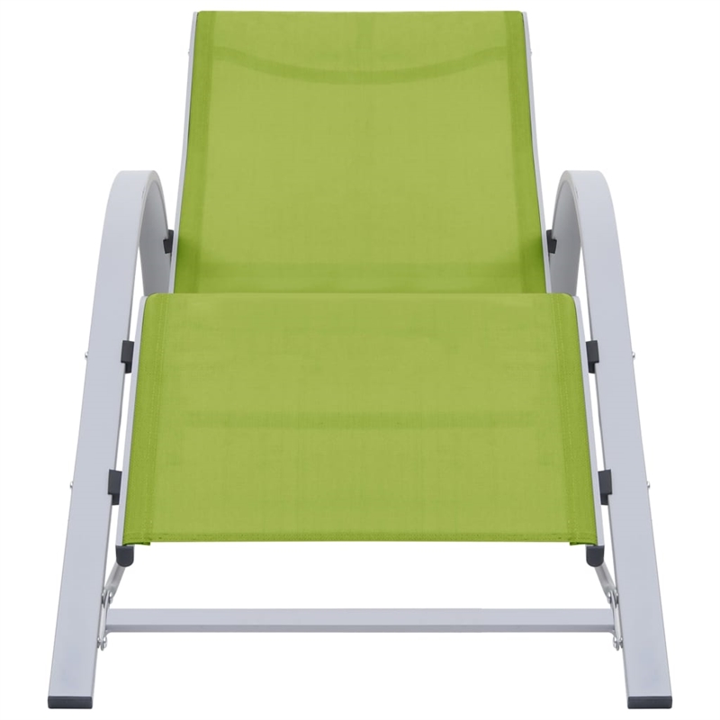vidaXL Aluminum Sun Lounger w/ Adjustable Armrests in Green