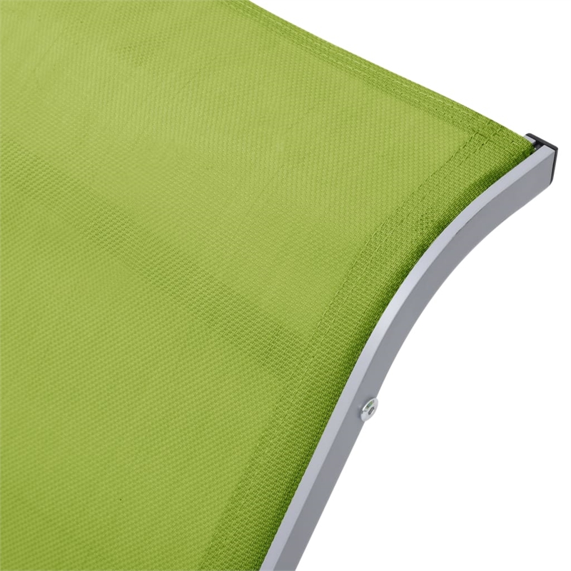 vidaXL Aluminum Sun Lounger w/ Adjustable Armrests in Green