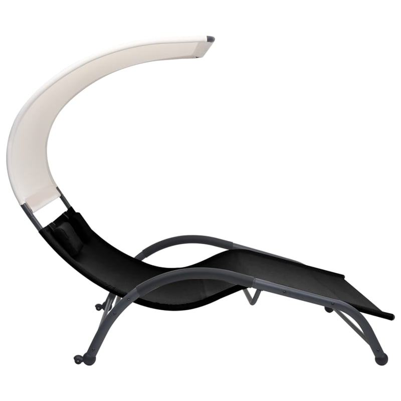 vidaXL Steel Double Sun Lounger in Black