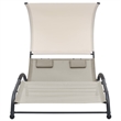 vidaXL Steel Double Sun Lounger in Cream