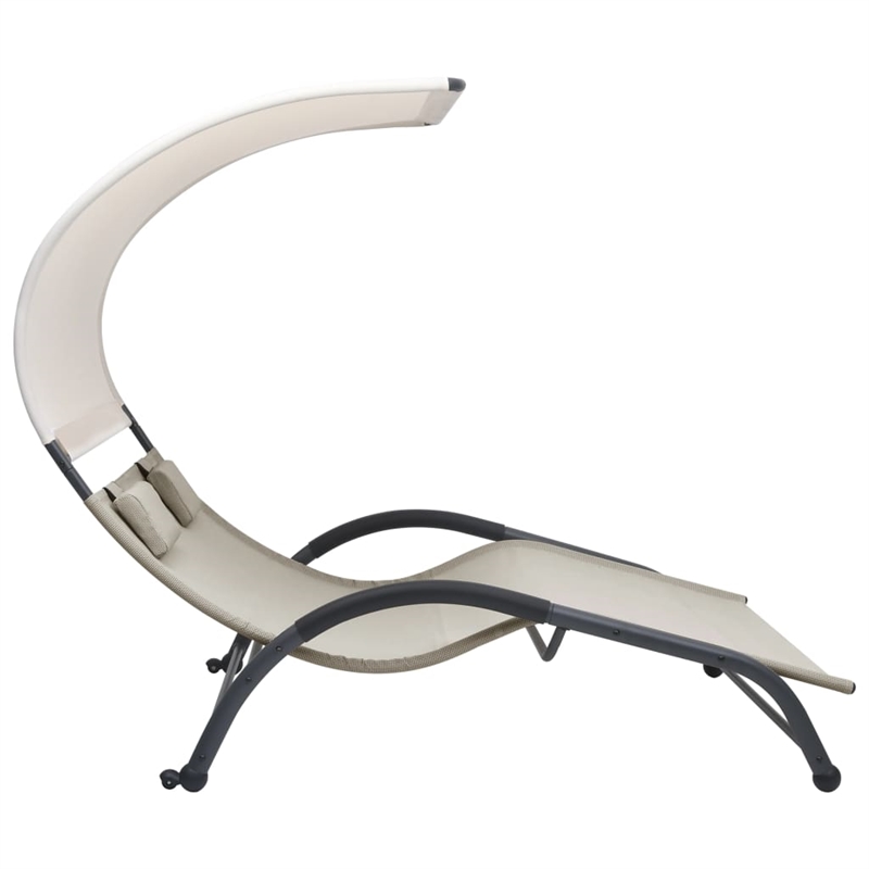 vidaXL Steel Double Sun Lounger in Cream