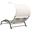 vidaXL Steel Double Sun Lounger in Cream