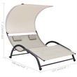 vidaXL Steel Double Sun Lounger in Cream
