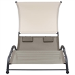 vidaXL Steel Double Sun Lounger in Taupe