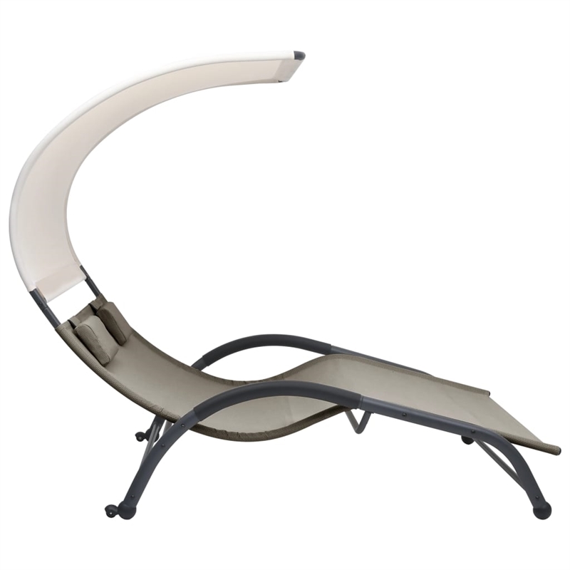 vidaXL Steel Double Sun Lounger in Taupe