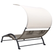 vidaXL Steel Double Sun Lounger in Taupe