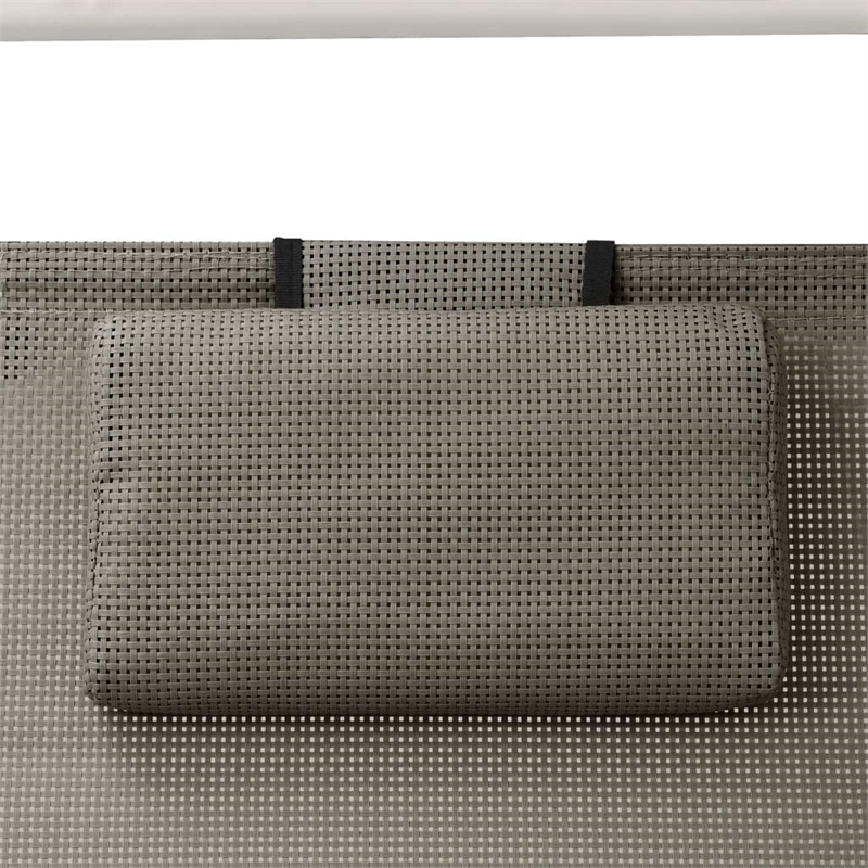 vidaXL Steel Double Sun Lounger in Taupe