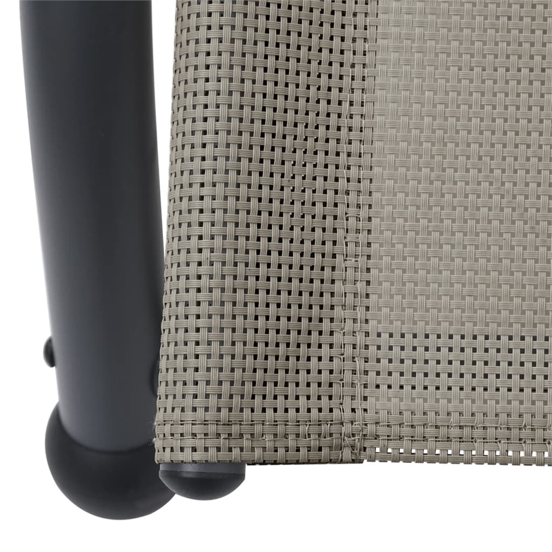 vidaXL Steel Double Sun Lounger in Taupe