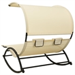vidaXL Steel Double Sun Lounger in Cream