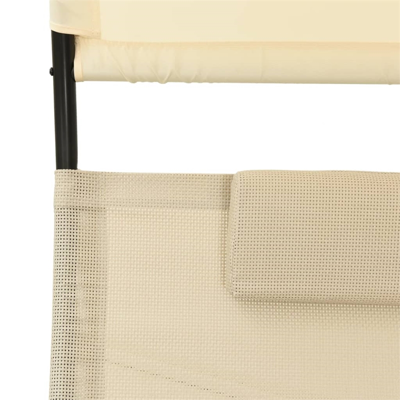 vidaXL Steel Double Sun Lounger in Cream