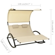vidaXL Steel Double Sun Lounger in Cream