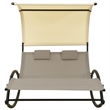 vidaXL Steel Sun Lounger in Cream and Taupe
