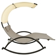 vidaXL Steel Sun Lounger in Cream and Taupe