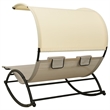 vidaXL Steel Sun Lounger in Cream and Taupe
