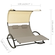 vidaXL Steel Sun Lounger in Cream and Taupe
