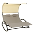 vidaXL Steel Sun Lounger in Cream and Taupe