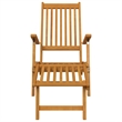 vidaXL Solid Acacia Wood Deck Chair in Brown