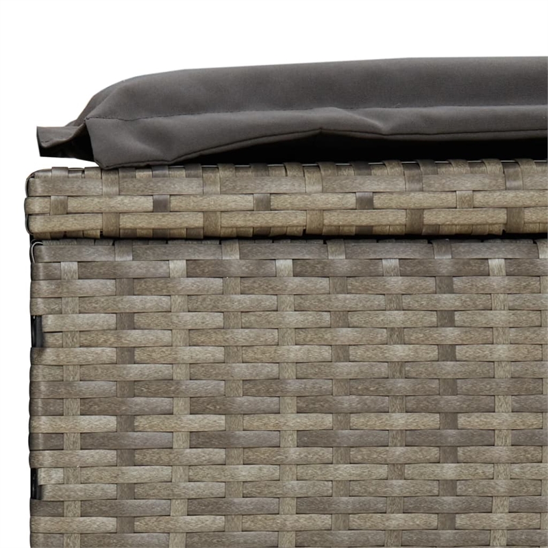 vidaXL PE Rattan Sunbed in Gray (Set of 3)