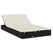 vidaXL PE Rattan Double Sun Lounger in Black