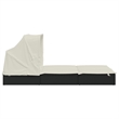 vidaXL PE Rattan Double Sun Lounger in Black