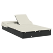 vidaXL PE Rattan Double Sun Lounger in Black