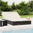 vidaXL PE Rattan Double Sun Lounger in Black