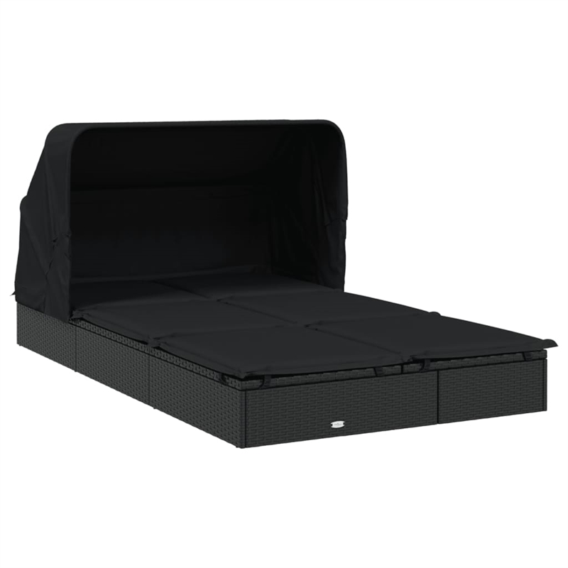 vidaXL Sun Lounger in Black