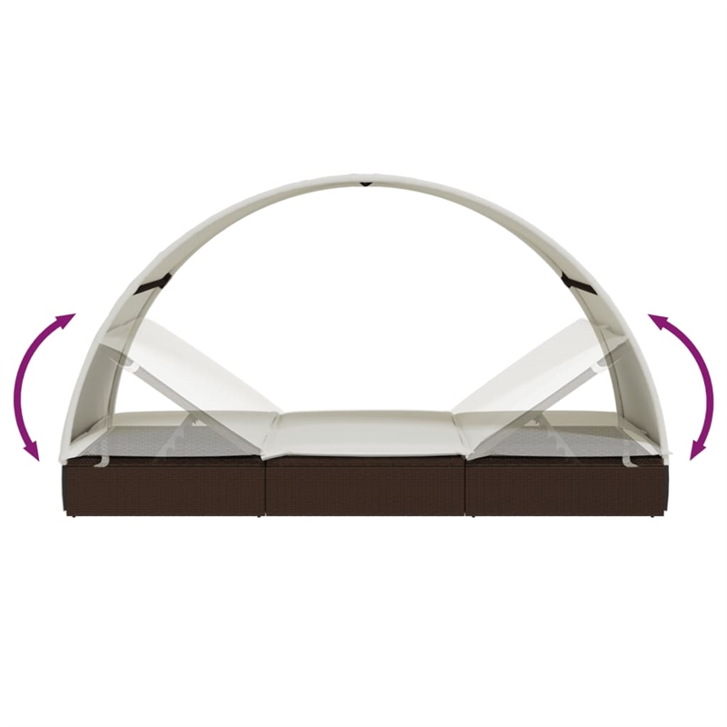 vidaXL Sun Lounger in Brown