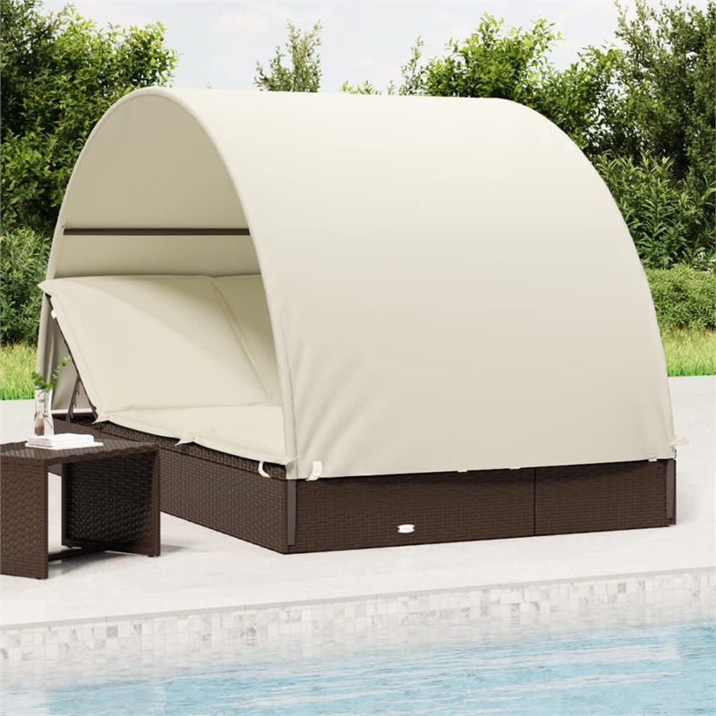 vidaXL Sun Lounger in Brown