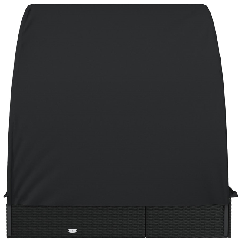 vidaXL PE Rattan Sun Lounger in Black