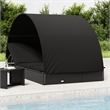 vidaXL PE Rattan Sun Lounger in Black