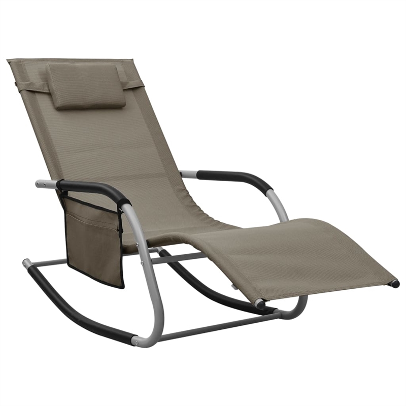 vidaXL Textilene Sun Lounger in Taupe and Gray (Set of 2)
