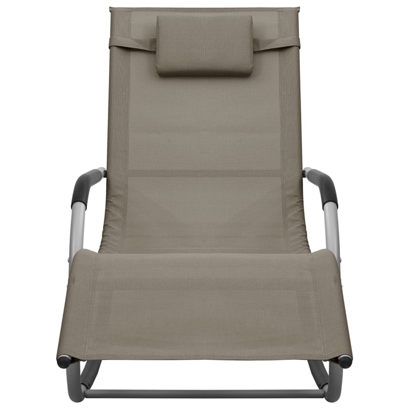 vidaXL Textilene Sun Lounger in Taupe and Gray (Set of 2)