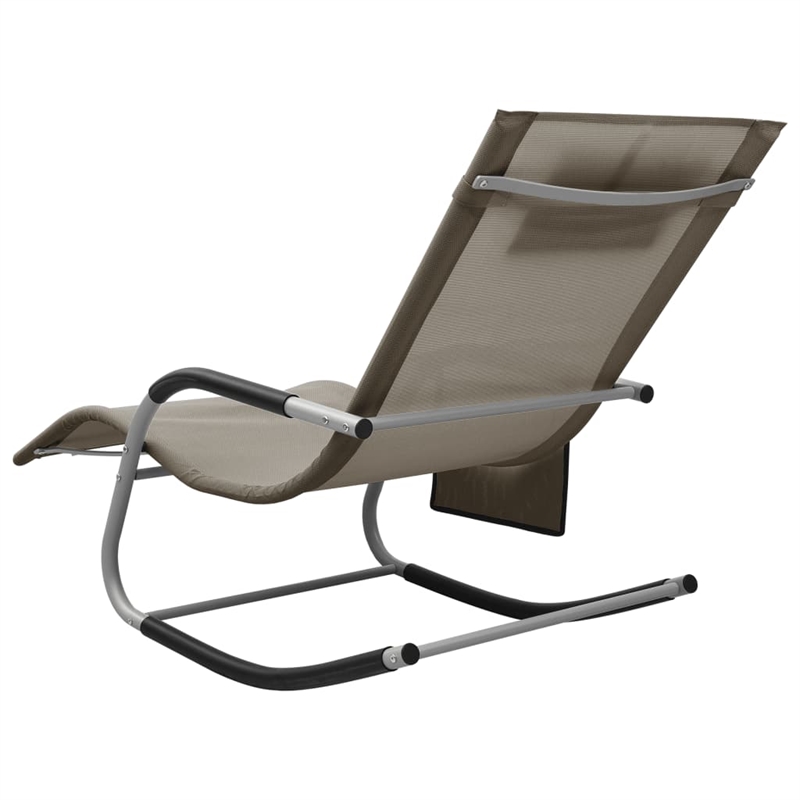 vidaXL Textilene Sun Lounger in Taupe and Gray (Set of 2)