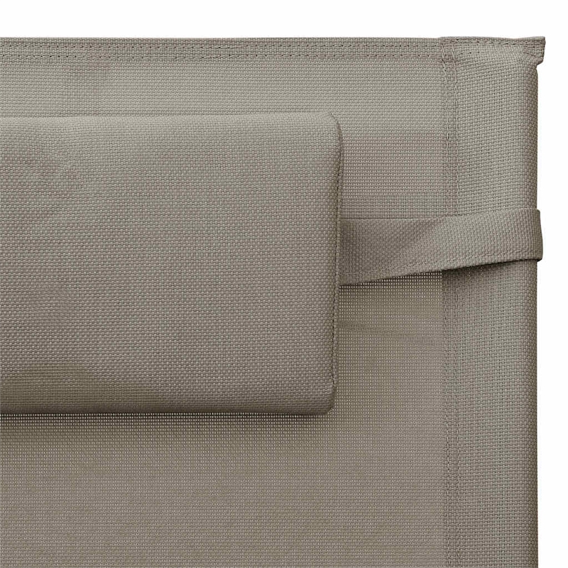 vidaXL Textilene Sun Lounger in Taupe and Gray (Set of 2)