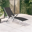 vidaXL Aluminum Sun Lounger in Black