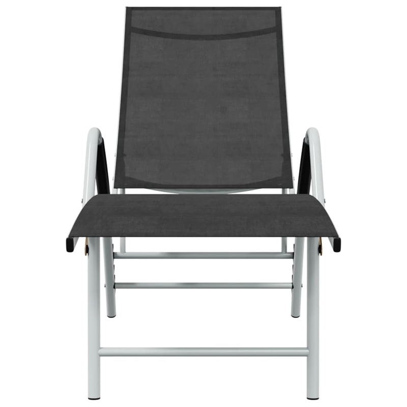 vidaXL Aluminum Sun Lounger in Black