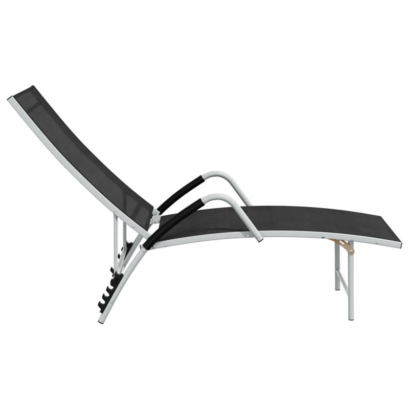 vidaXL Aluminum Sun Lounger in Black