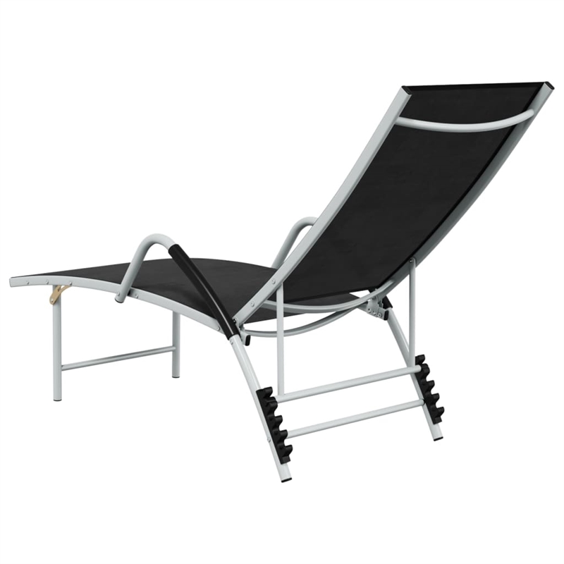 vidaXL Aluminum Sun Lounger in Black