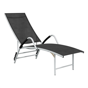 vidaXL Aluminum Sun Lounger in Black